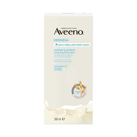 Aveeno Dermexa Illatmentes nyugtató tusfürdő száraz és érzékeny bőrre 300 ml (EP Kártyára Adható)