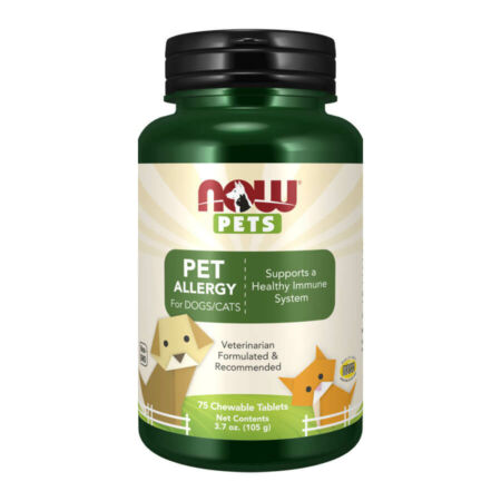 Now Pets Allergy For Dogs & Cats - 75 Chewable Tablets