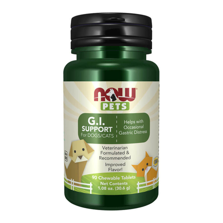 Now Pets G.I. Support For Dogs & Cats - 90 Chewable Tablets