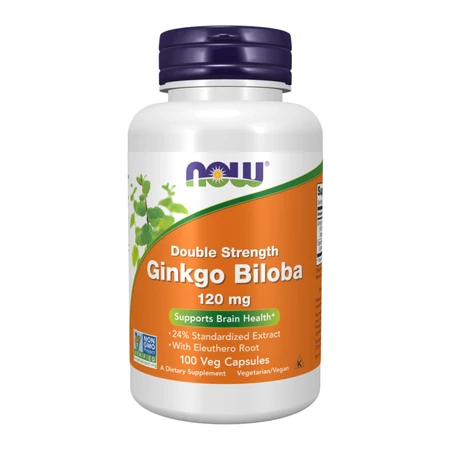 Now Ginkgo Biloba Double Strength 120 mg - 100 Veg capsules