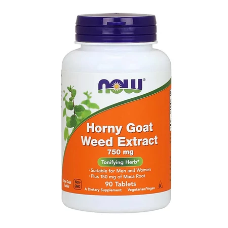 Now Horny Goat Weed Extract 750 mg - 90 Tablets
