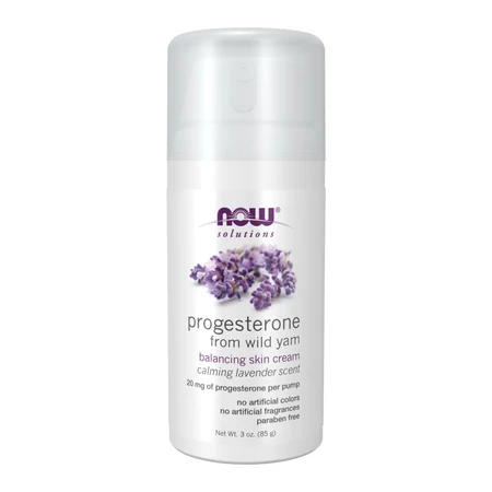 Now Progesterone from Wild Yam Balancing Skin Cream, Calming Lavender Scent 85 g
