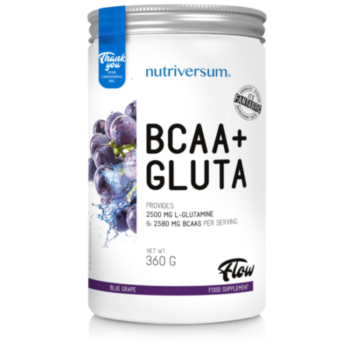 Nutriversum BCAA+GLUTA - FLOW -  kékszőlő 360 g