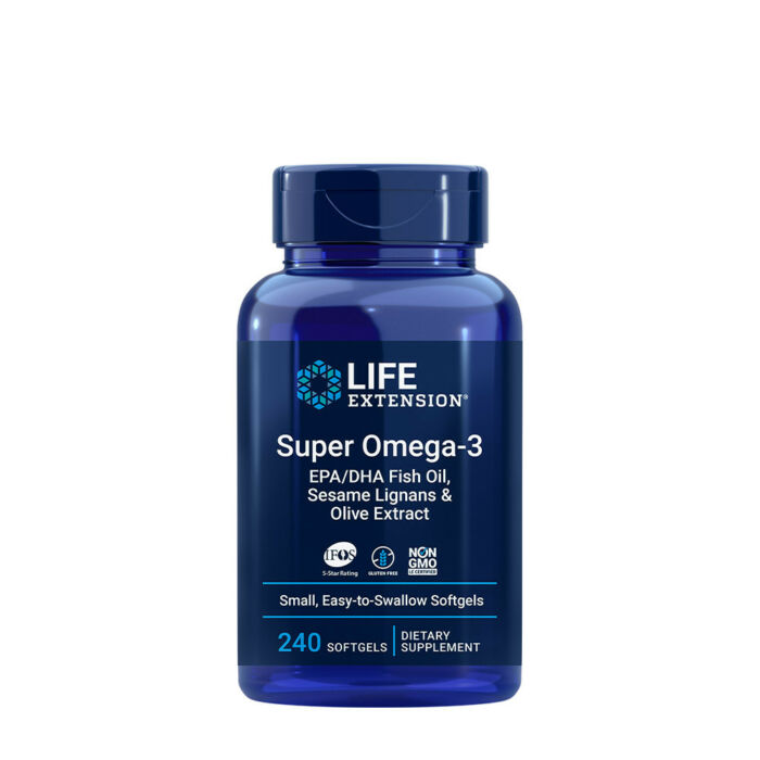 Life Extension Super Omega-3 Plus EPA/DHA halolaj (120 Lágyzselatin kapszula)