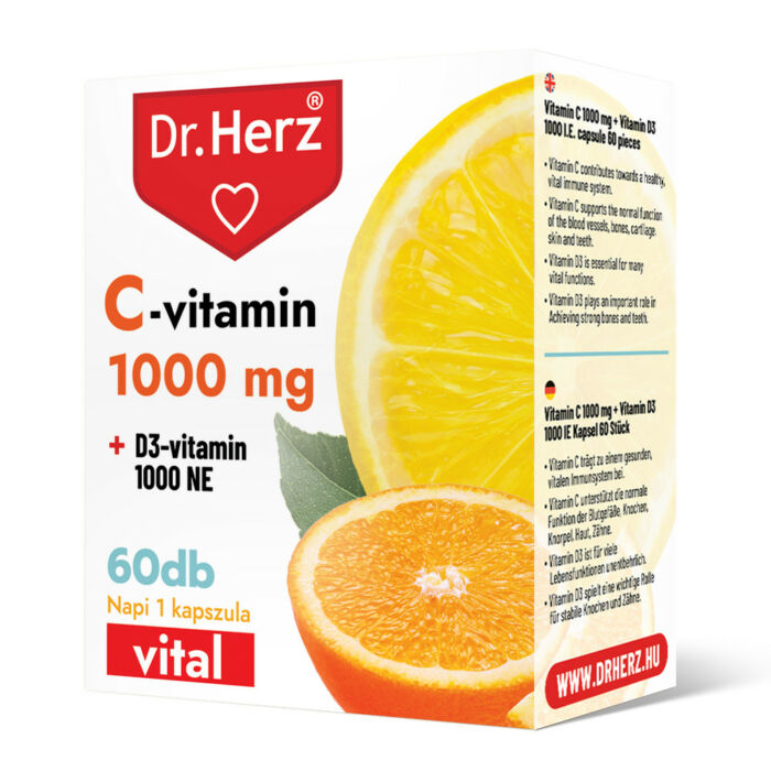 Dr. Herz C-vitamin 1000 mg + D3-vitamin 1000 NE
