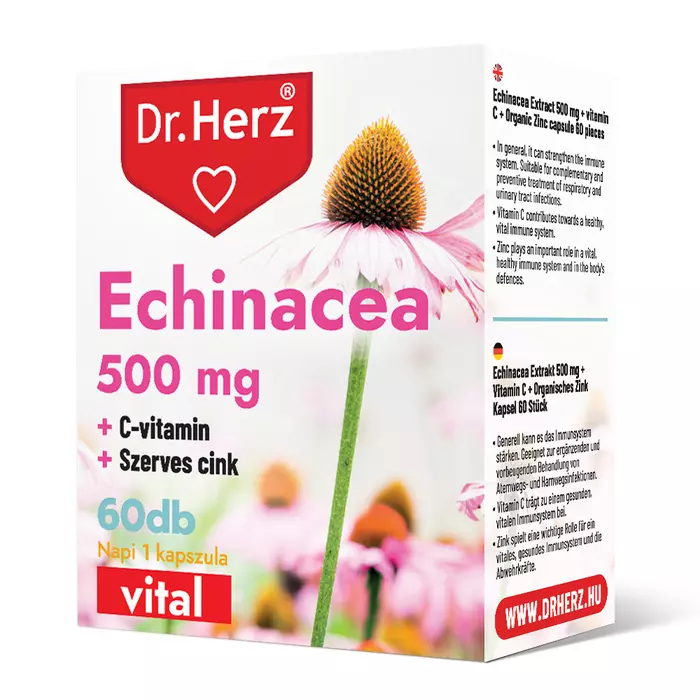 Dr. Herz Echinacea 500 mg+C-vitamin+Szerves Cink