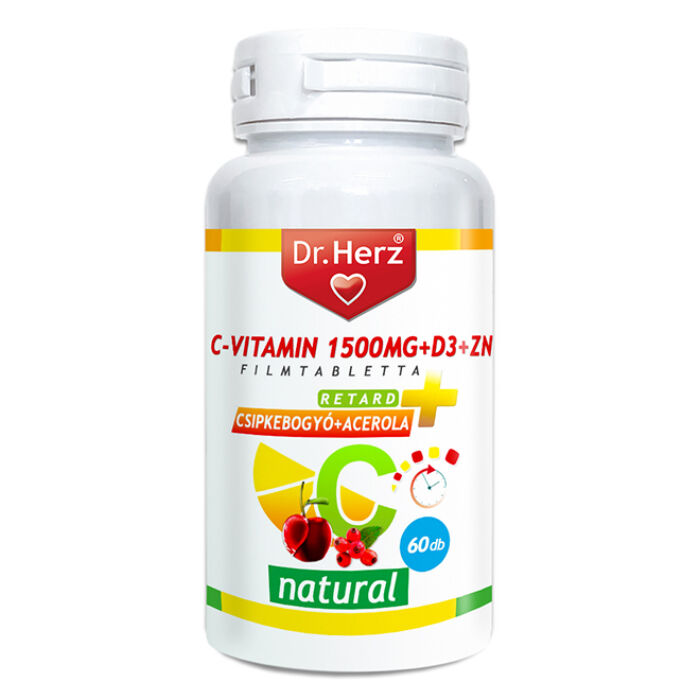 Dr. Herz C-vitamin 1500mg+D3+Zn csipkebogyóval és acerola kivonattal