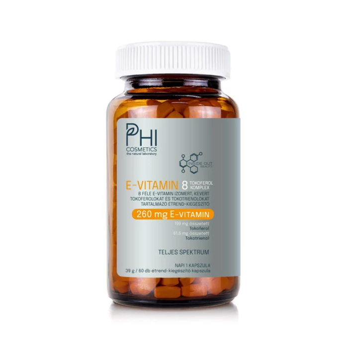 Phi Inside Out Beauty - E-Vitamin 8 Tokoferol Komplex (60db) (Minőségét megőrzi: 2023.07.01.)