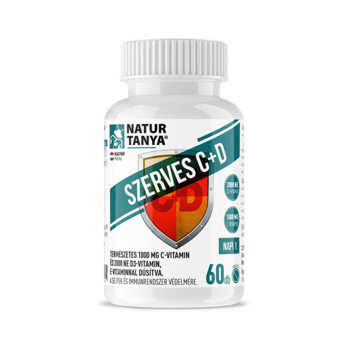 Natur Tanya SZERVES C+D - 1000 mg C-vitamin és 2000 NE D3-vitamin, E-vitaminnal dúsítva