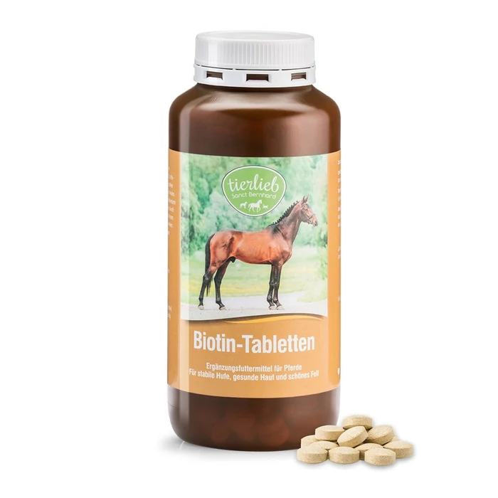Tierlieb Biotin takarmány-kiegészítő tabletta lovaknak S.Bernhard 500 db