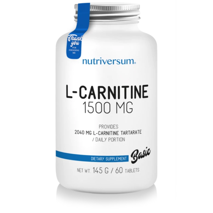 Nutriversum L-carnitine 1500 mg - BASIC - 60 tabletta