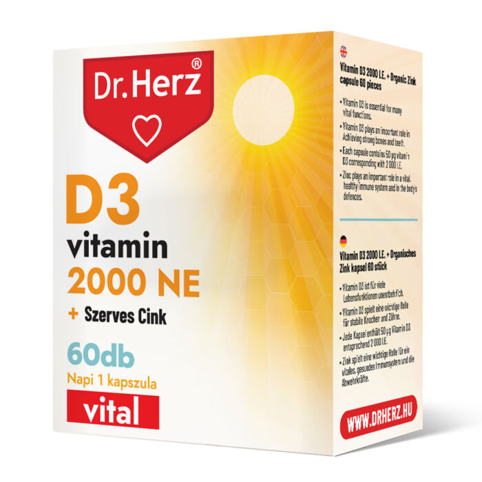 Dr. Herz D3-vitamin 2000 NE+Szerves Cink