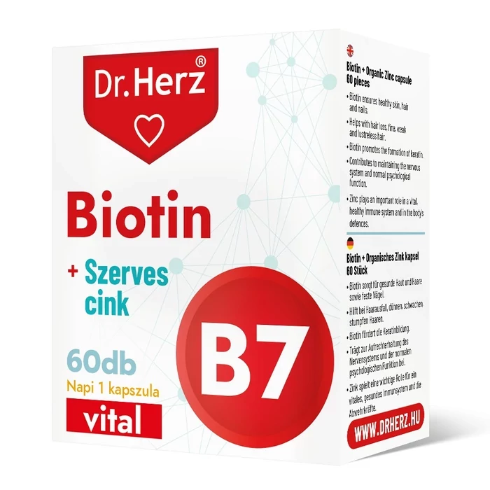 DR HERZ BIOTIN + SZERVES CINK KAPSZULA 60 DB