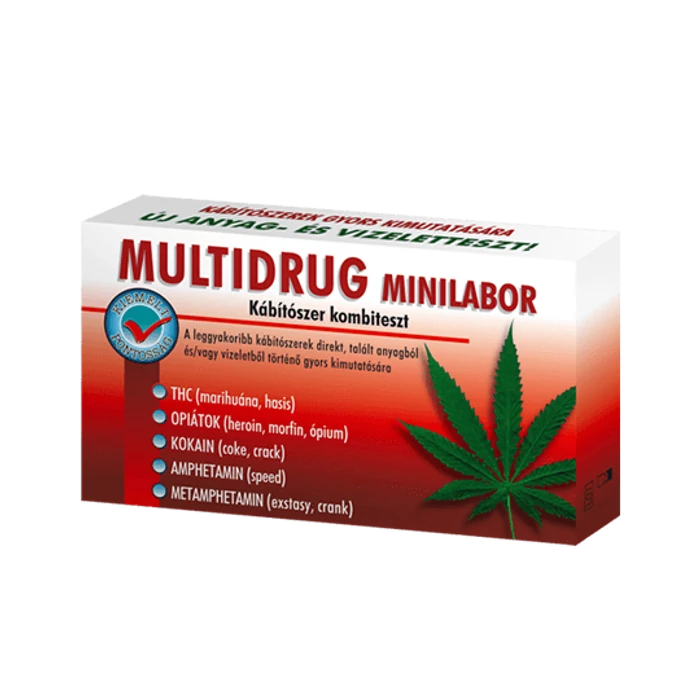 Multidrug minilabor kábítószerfogyasztás kimutatására (drogteszt) 1db