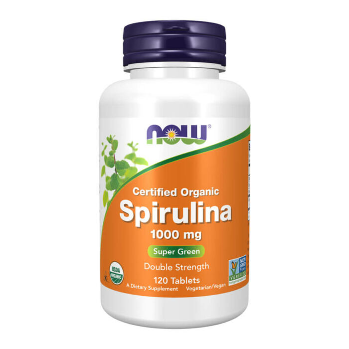 Now Spirulina 1000 mg (Certified Organic) - 120 Tablets