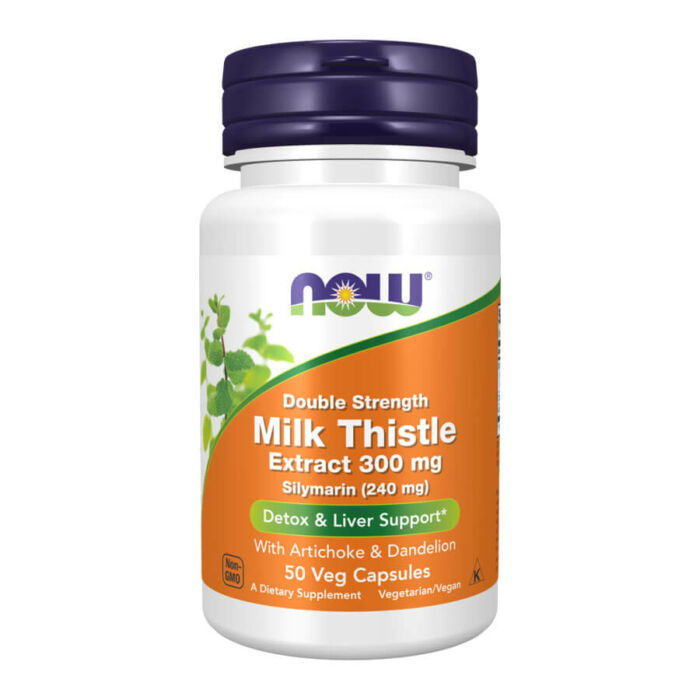 Now Milk Thistle Extract, Double Strength 300 mg, Silymarin - 50 Veg Capsules