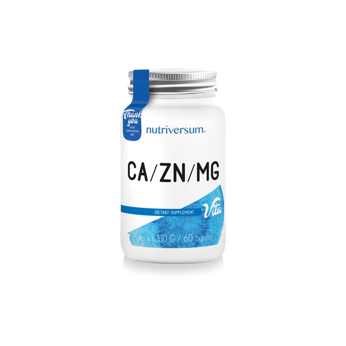 Nutriversum CA-ZN-MG - 60 tabletta - VITA, Kalcium, cink és magnéziumtartalmú tabletta.