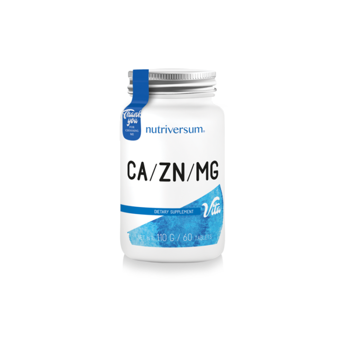 Nutriversum CA-ZN-MG - 60 tabletta - VITA, Kalcium, cink és magnéziumtartalmú tabletta.