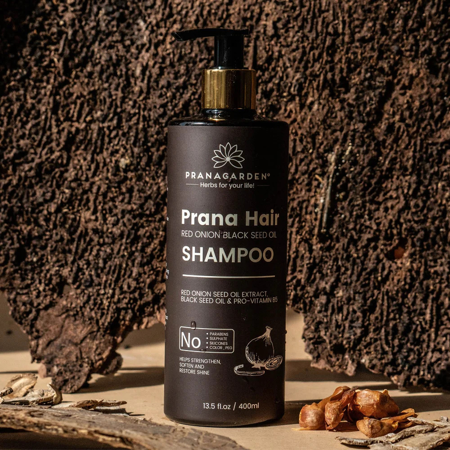 Pranagarden Pranagarden Hair vöröshagyma és szezámmag kivontot tartalmazó  sampon 400 ml - Greenpatika étrendkiegészítő webáruház