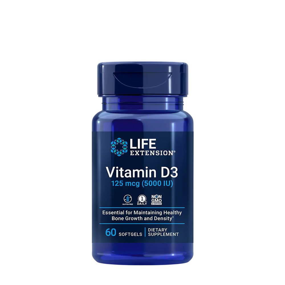 Life Extension Vitamin D3 125 mcg (5000 IU) (60 Lágykapszula)