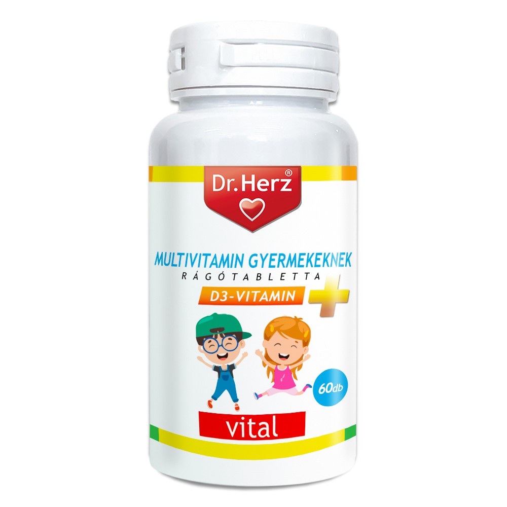 Dr. Herz Multivitamin Gyerekeknek+D3- vitaminnal  60 db tabletta