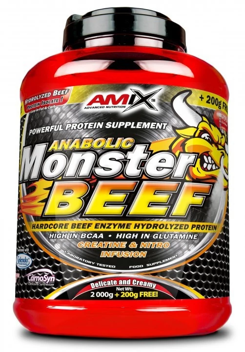 AMIX - ANABOLIC MONSTER BEEF 90% PROTEIN 1000G erdei gyümölcs (Lejárat: 2024.08. hó)