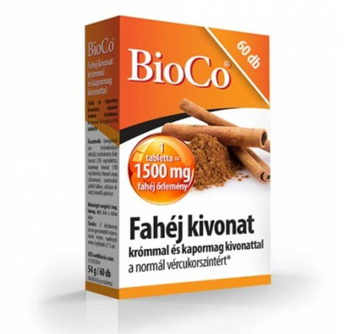 BioCo Fahéj Kivonat Krómmal és Kapormag Kivonattal 60 db