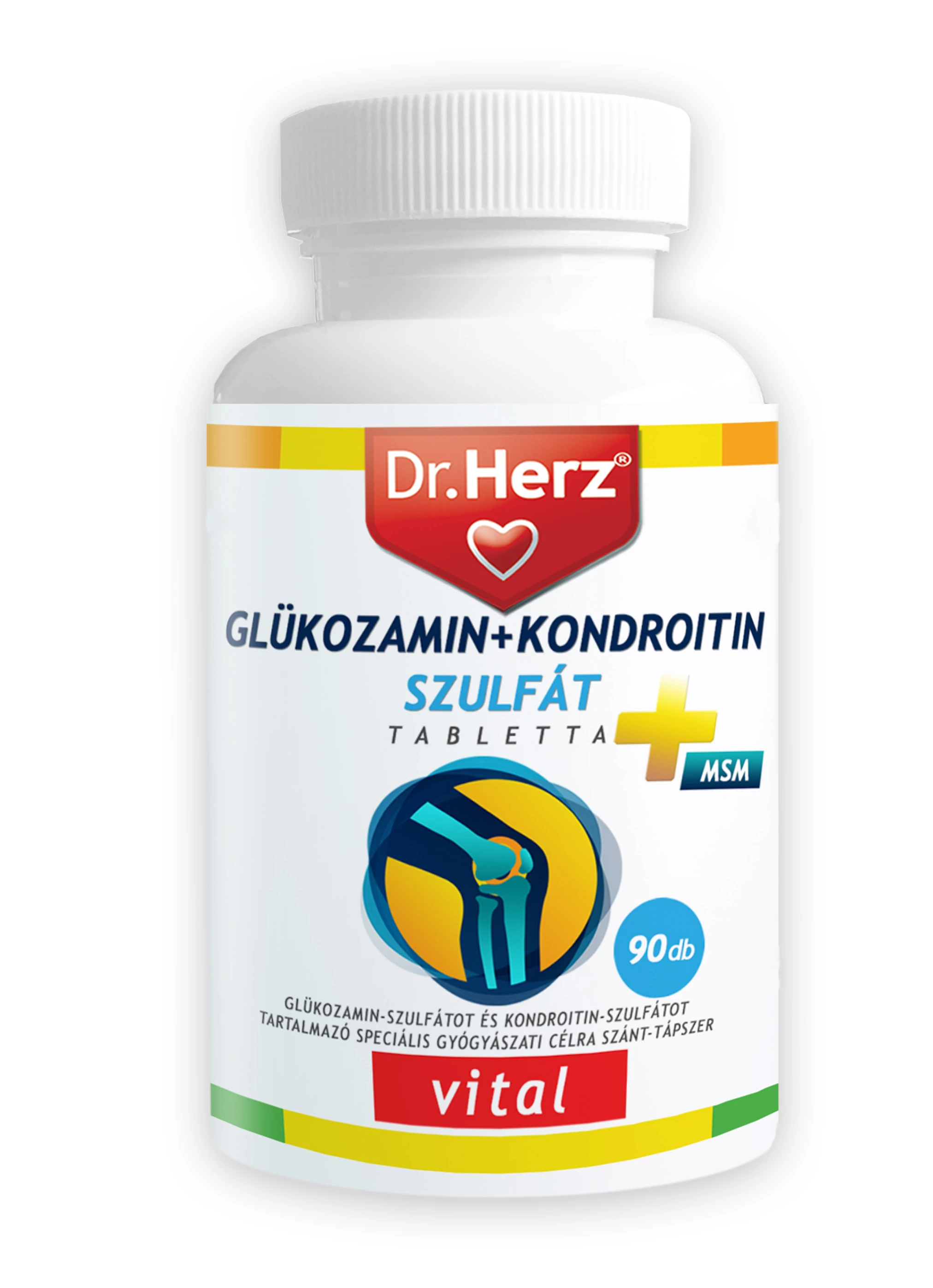 Dr. Herz Glükozamin+Kondroitin+Szulfát+MSM 90db tabletta speciális gyógyászati célra szánt tápszer