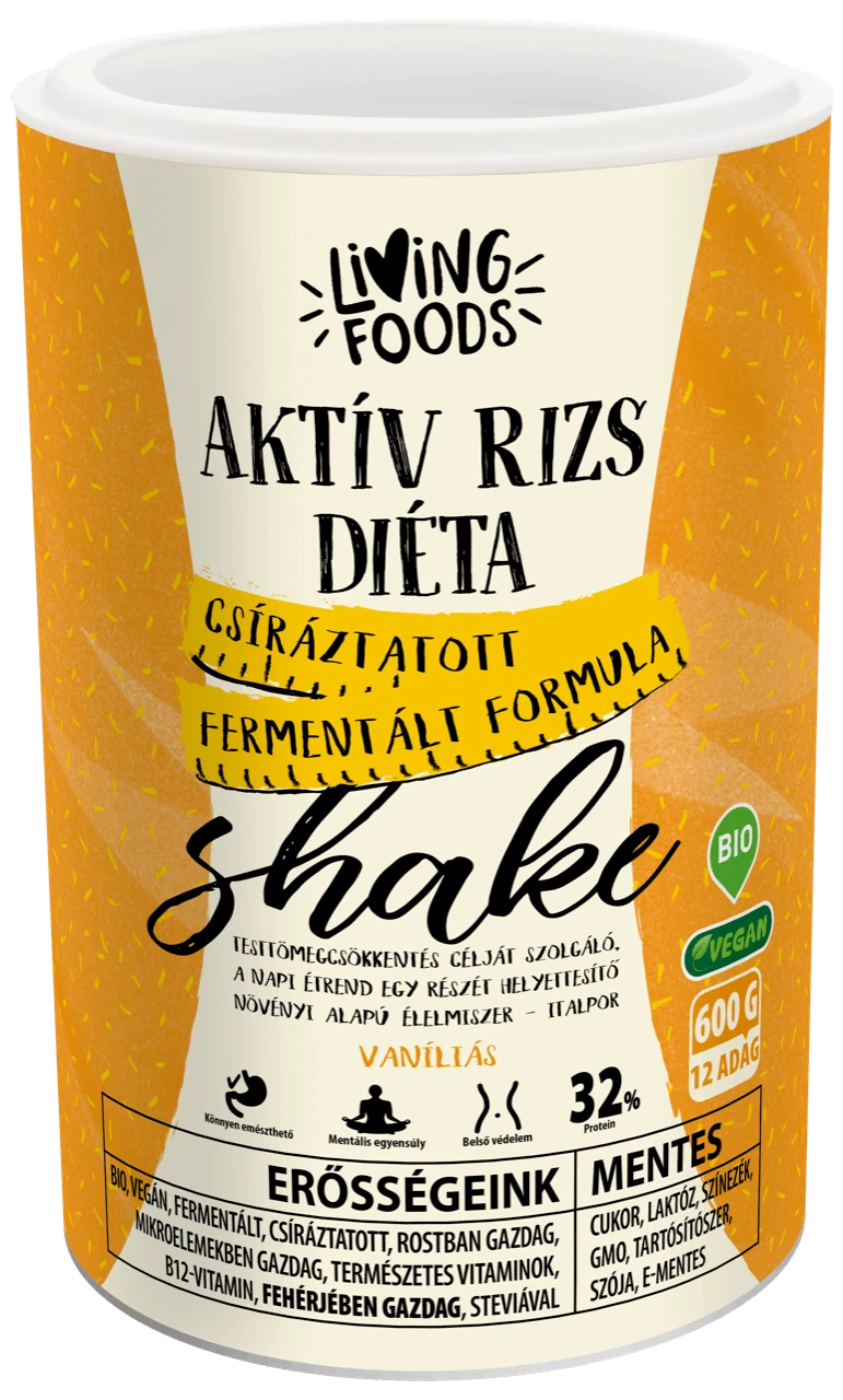Living Foods Aktív Rizs Diéta Shake vaníliás 600 g