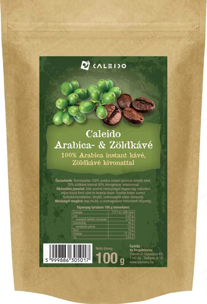 Caleido Arabica & Zöldkávé 100 g (Minőségét megőrzi: 2023.06.)