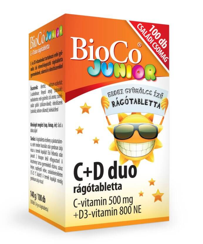 BioCo C+D Duo Junior 100 db rágótabletta