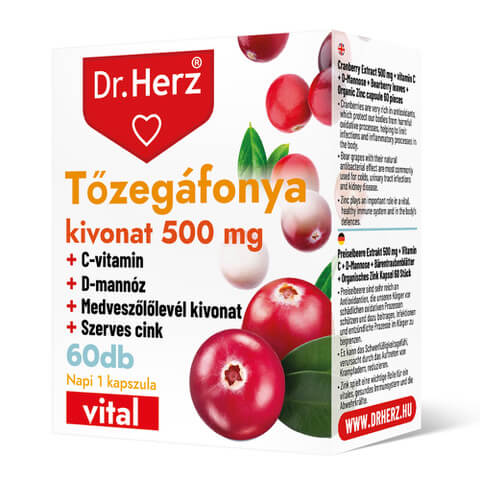Dr. Herz Tőzegáfonya kivonat 500 mg 60 db kapszula 