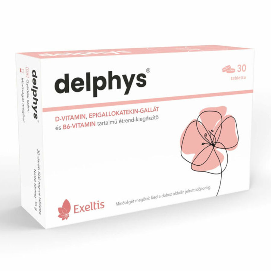 Delphys® D-vitamin, epigallokatekin-gallát és B6-vitamin tartalmú étrend-kiegészítő 30 db tabletta