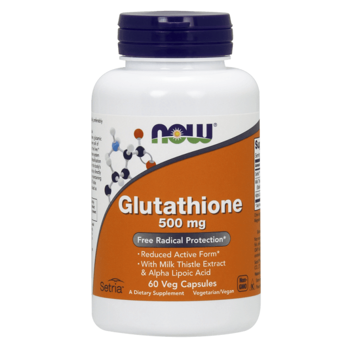 Now Glutathione 500 mg - 60 Veg Capsules