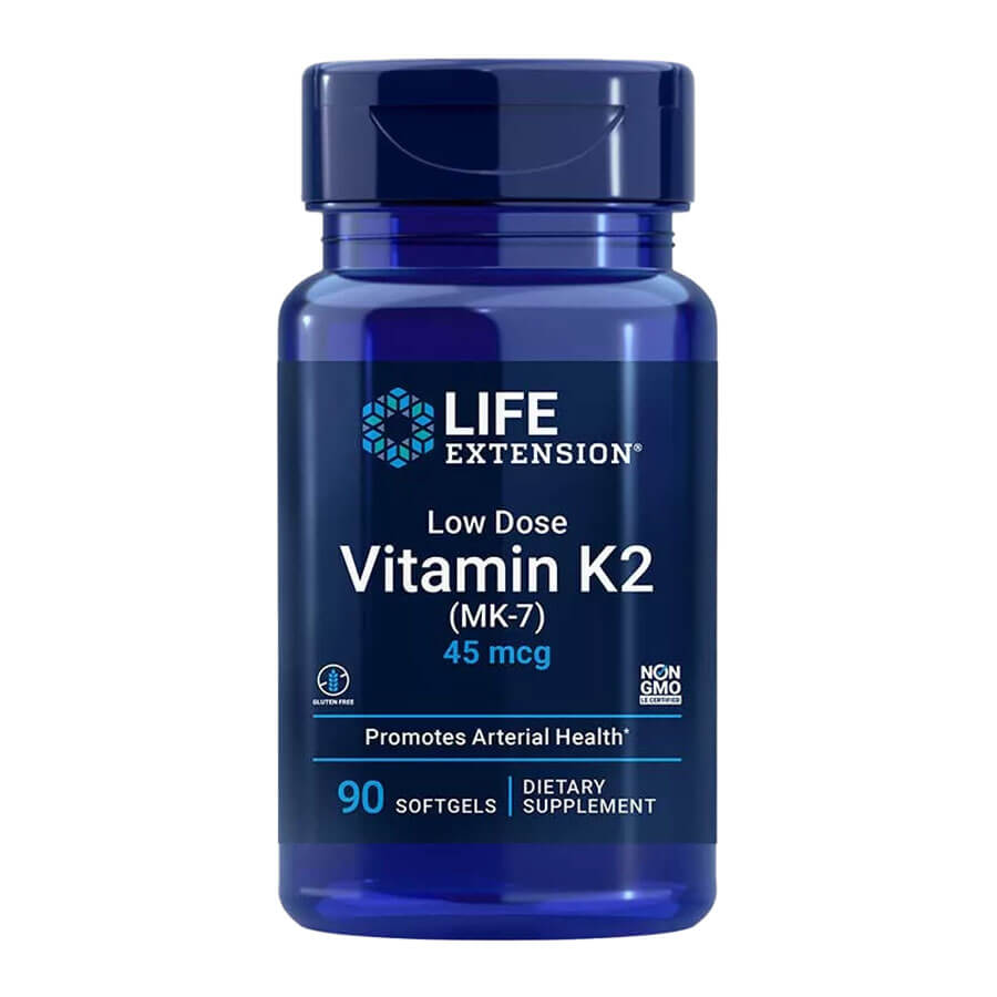 Life Extension Alacsony Dózisú K2-vitamin kapszula - Low Dose Vitamin K2 (90 Lágykapszula)