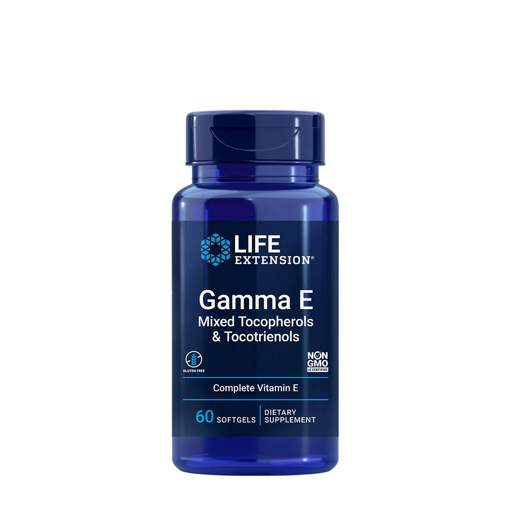 Life Extension Gamma E Teljes Spektrumú E-vitamin lágykapszula Tokoferollal és Tokotrienollal (60 Lágykapszula)