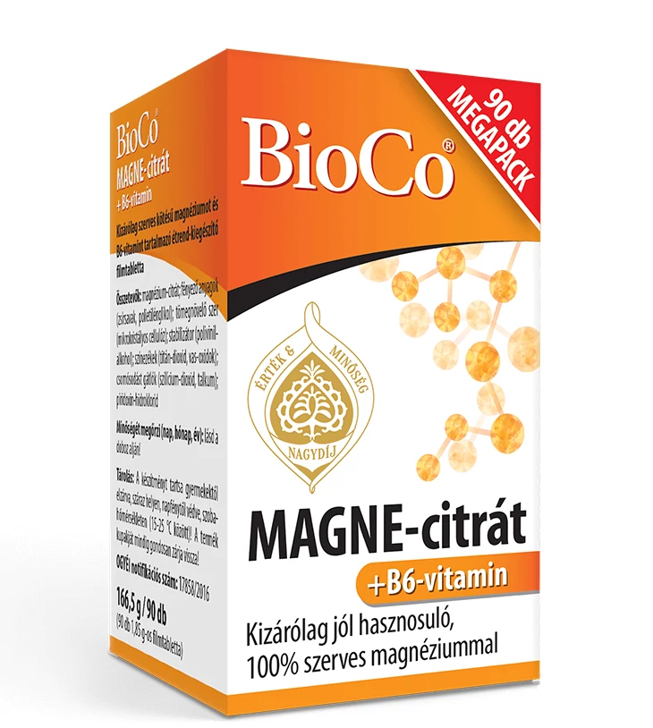 BioCo Magne-citrát + B6-vitamin 90 db filmtabletta