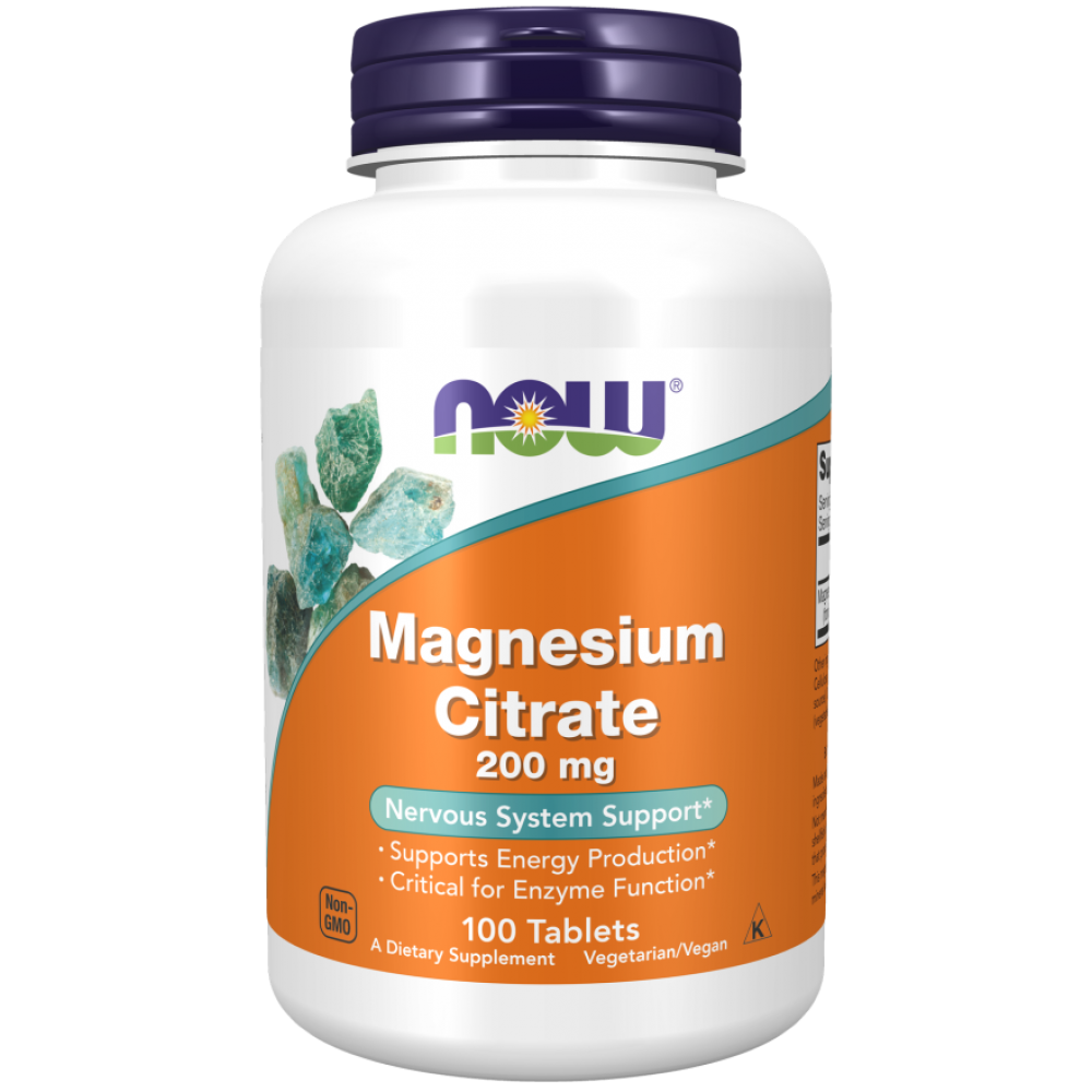 Now Magnesium Citrate 200 mg - 100 Tablets