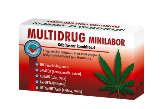 Multidrug minilabor kábítószerfogyasztás kimutatására (drogteszt) 1db
