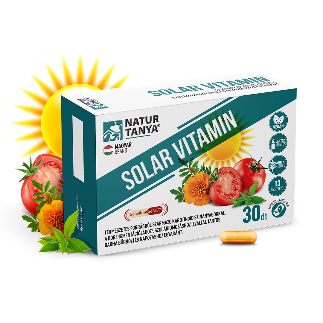 Natur Tanya Solar Vitamin napozóvitamin, szoláriumozás, napozás vagy nap nélküli bőrpigmentációhoz