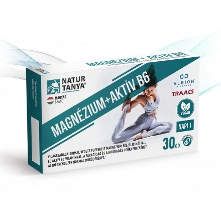 Natur Tanya Vegán Magnézium + Aktív B6 magnézium-biszglicinát-kelát növényi kapszulahéjban