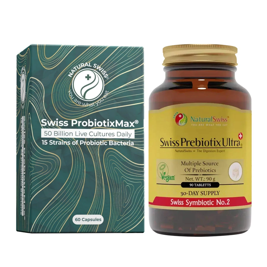 NaturalSwiss SymbiotiX - Probiotix Max (2 db!) + Prebiotix Ultra