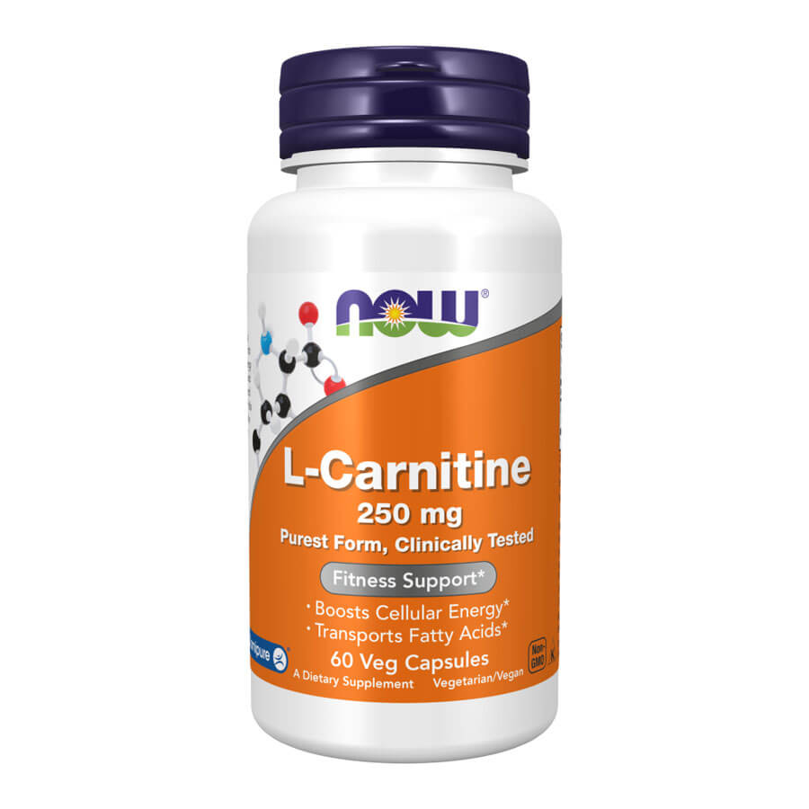 Now L-Carnitine 250 mg - 60 Veg Capsules