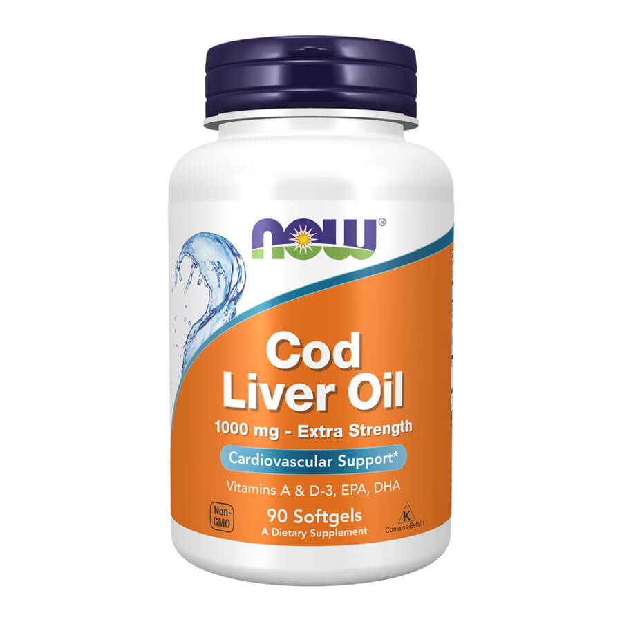 Now Cod Liver Oil, Extra Strength 1000 mg - 90 Softgels