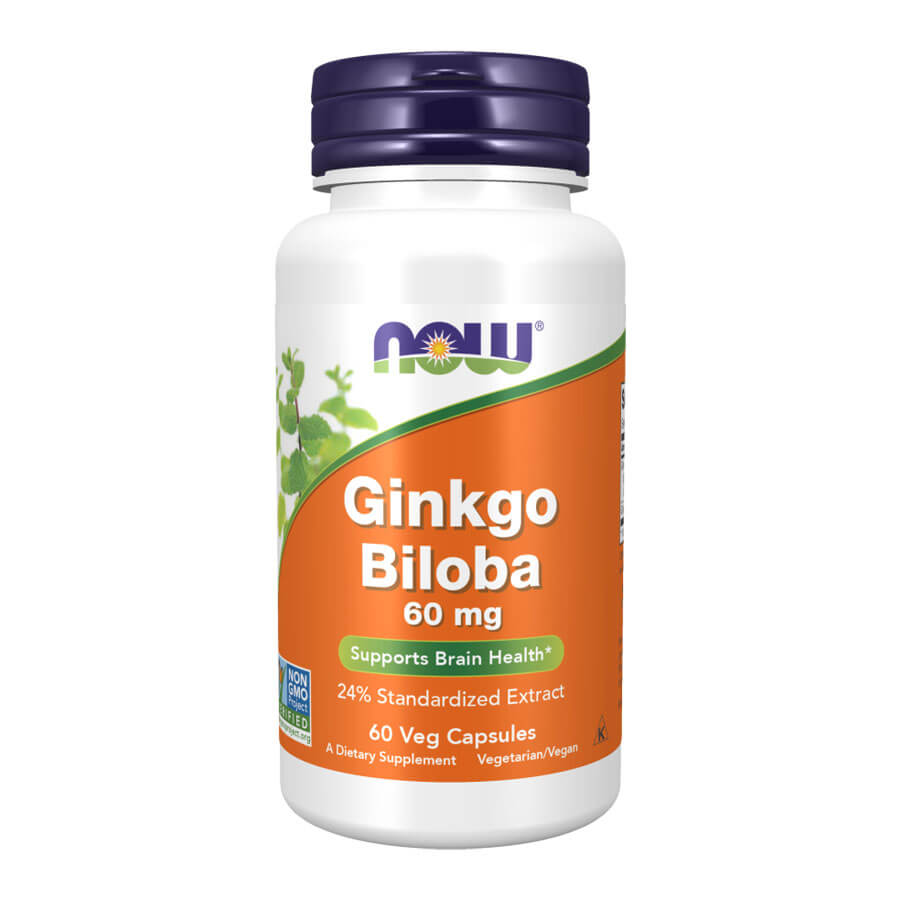 Now Ginkgo Biloba 60 mg - 60 Veg Capsules