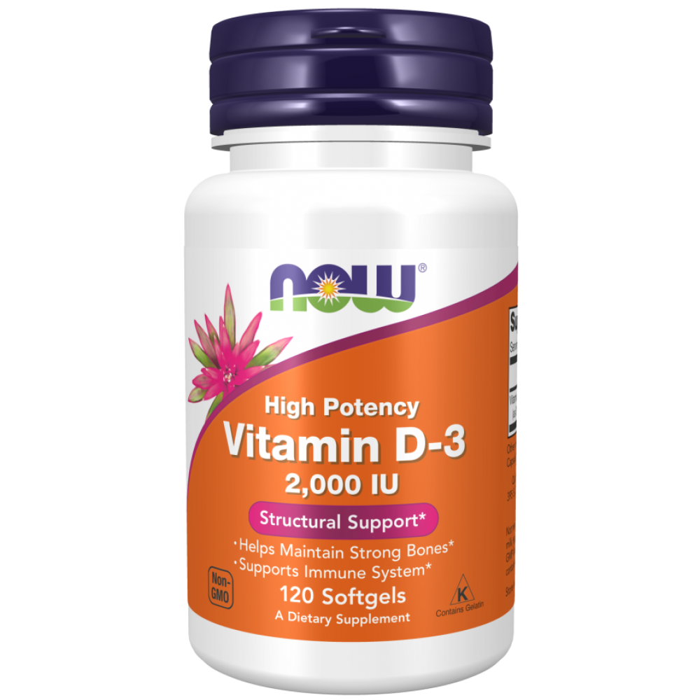 now Vitamin D 1000 IU Vegetarian, Dry (120 Veg Capsules) D-Vitamin