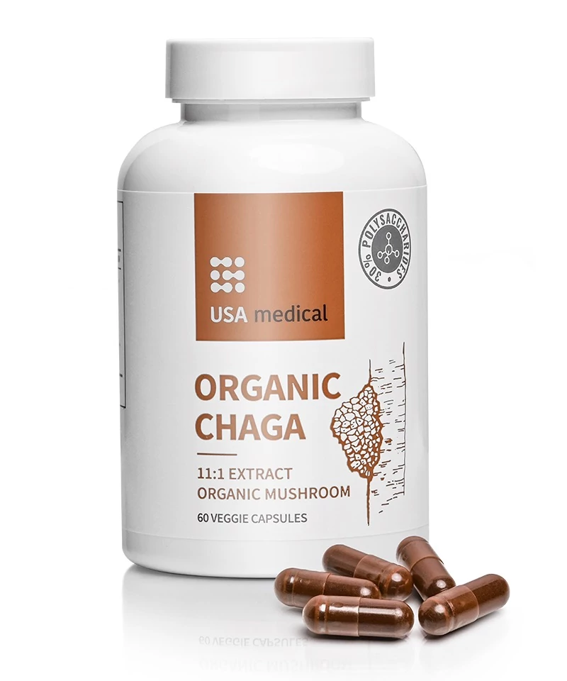 USA medical organic chaga gomba kivonat kapszula 60 db