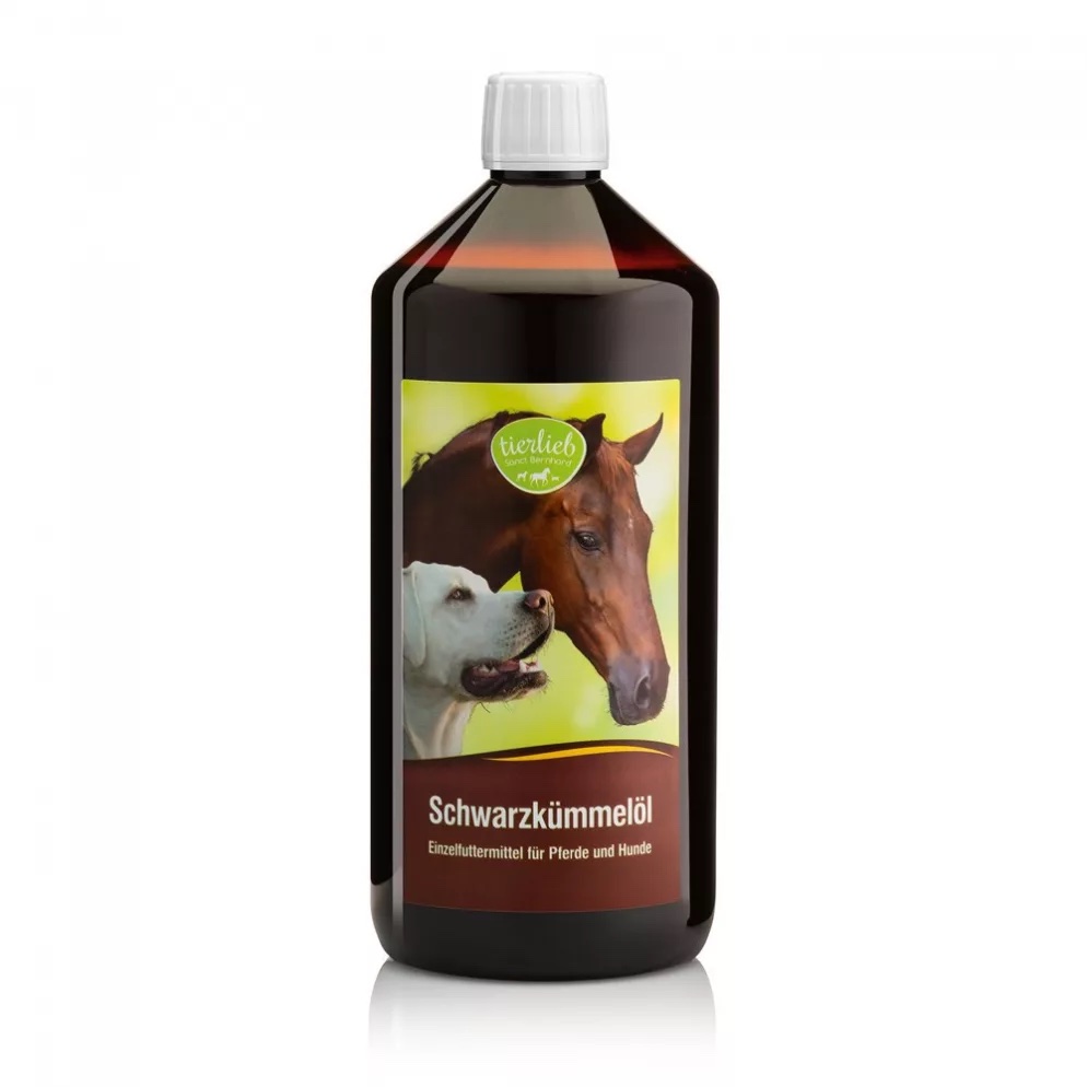 Sanct Bernhard Tierlieb 100%-os tisztaságú Feketeköménymag olaj lovaknak és kutyáknak 1000 ml